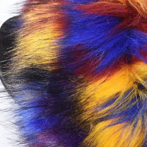 Faux Fur Fairy Open Toe Slippers Multicolor - Picture 3 of 3